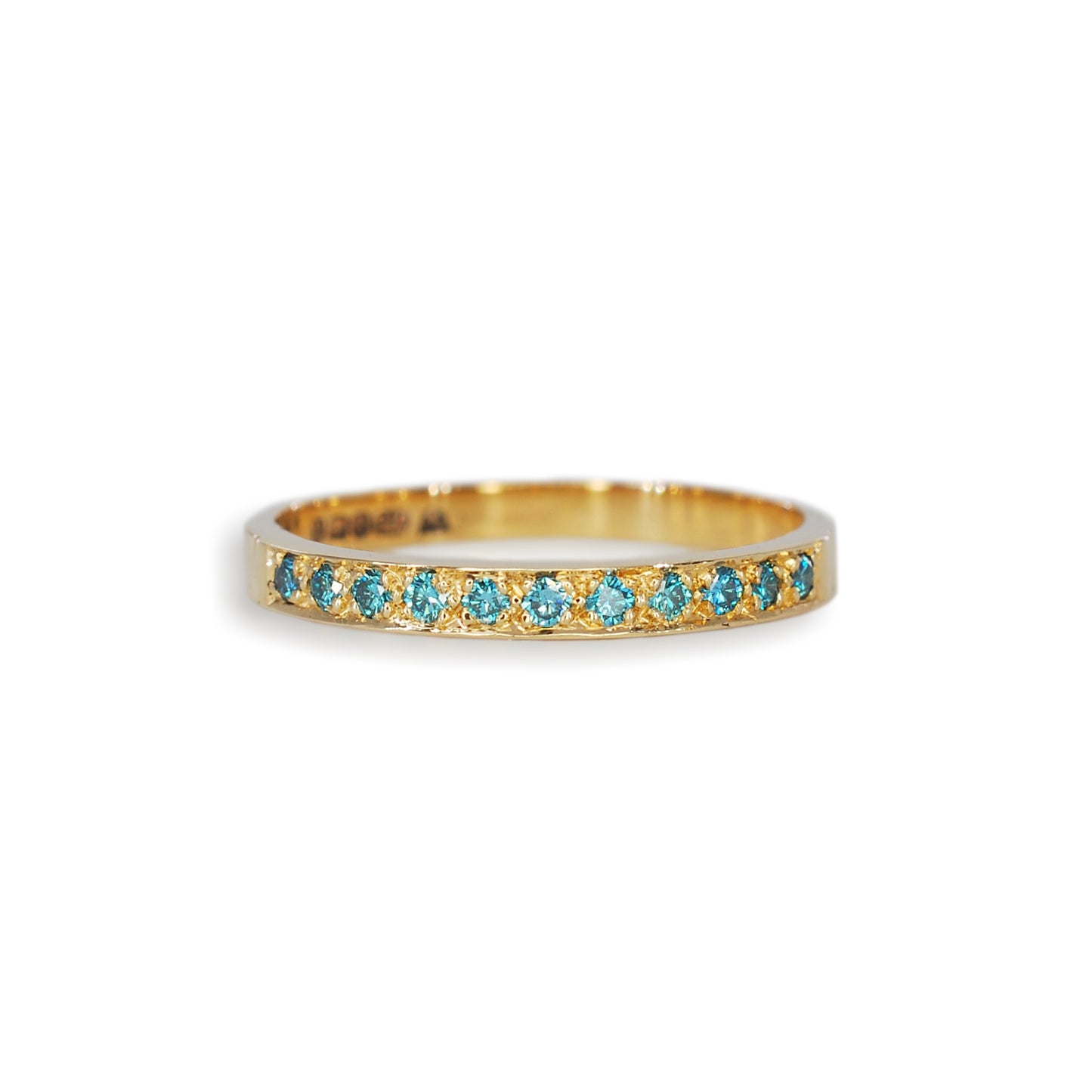 Yellow Gold Blue Diamond Eternity Ring