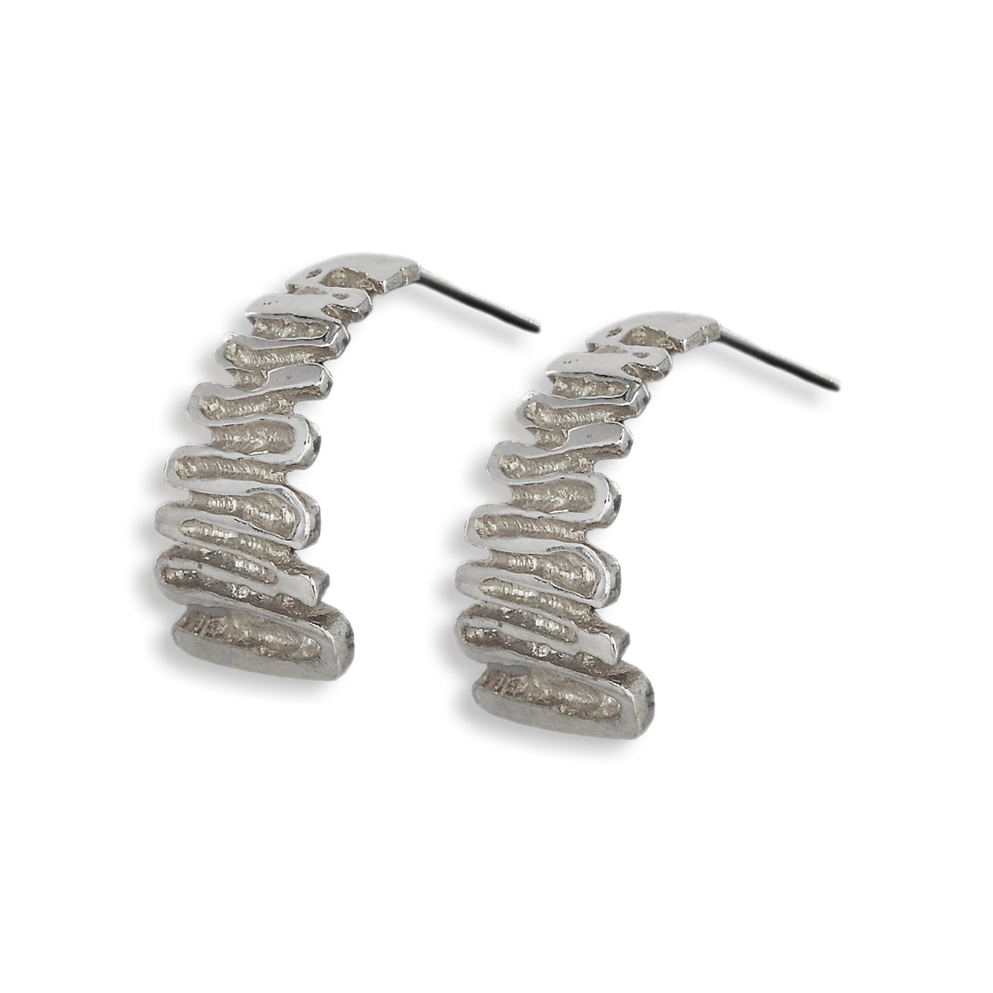 Shore Silver Semi Hoop Earrings