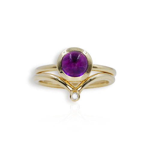 Atomic 9ct Yellow Gold Purple Amethyst Ring
