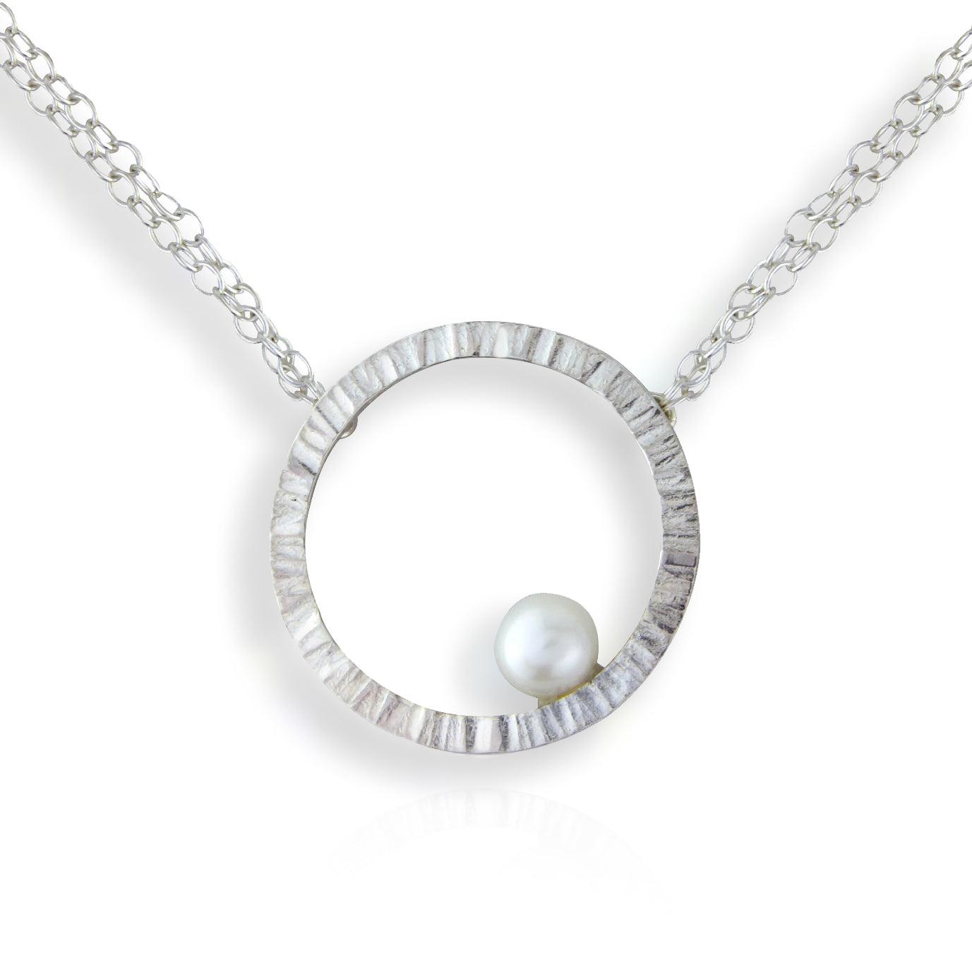 Pendant Arian Cylch gyda Pearl