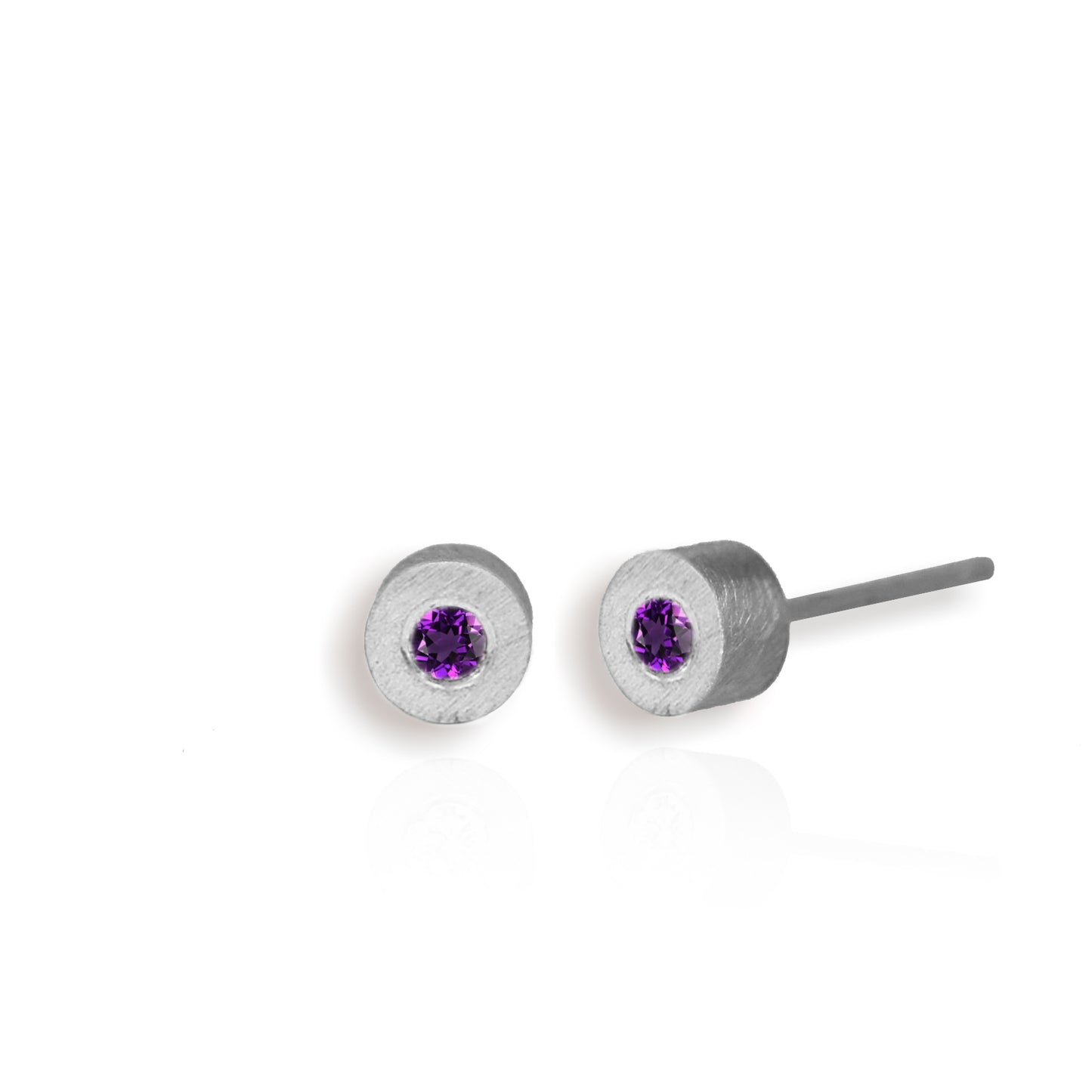 Clustdlysau Amethyst Porffor Arian Storm