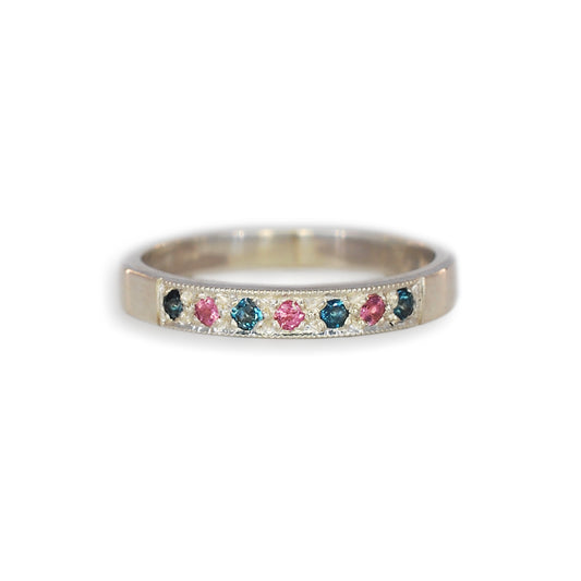 Silver 7 Stone 1/2 Eternity Ring