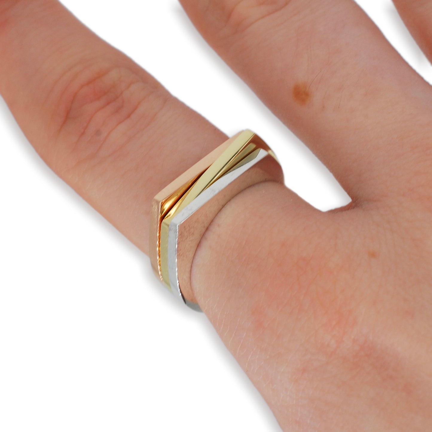 9ct Yellow Gold Angled Signet Ring