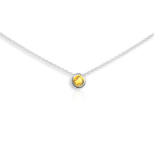 Silver Citrine Slider Pendant