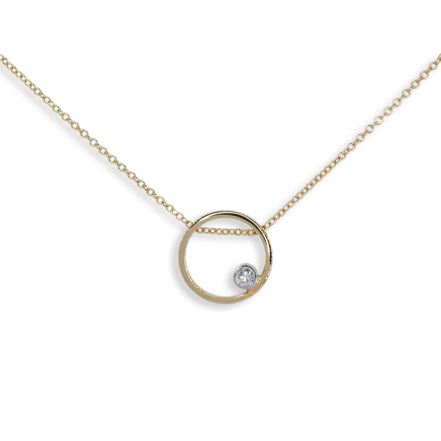 Pendant Fidela Diemwnt Aur Rhosyn 9ct 