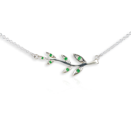 Silver Green Garnet Pendant