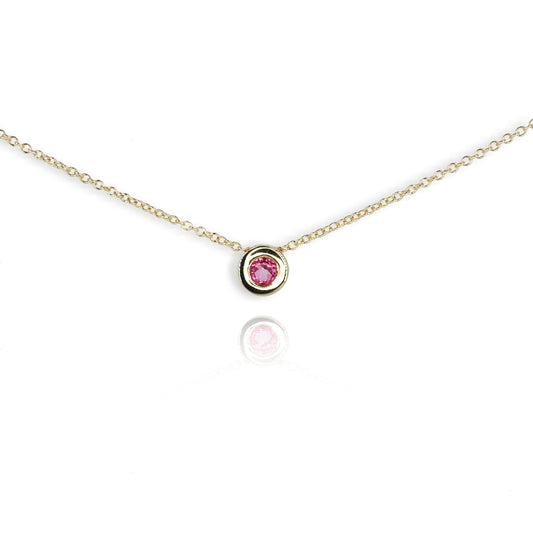 9ct Yellow Gold Pink Tourmaline Slider Pendant