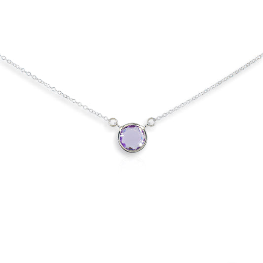 Silver Rose Cut Purple Amethyst Pendant