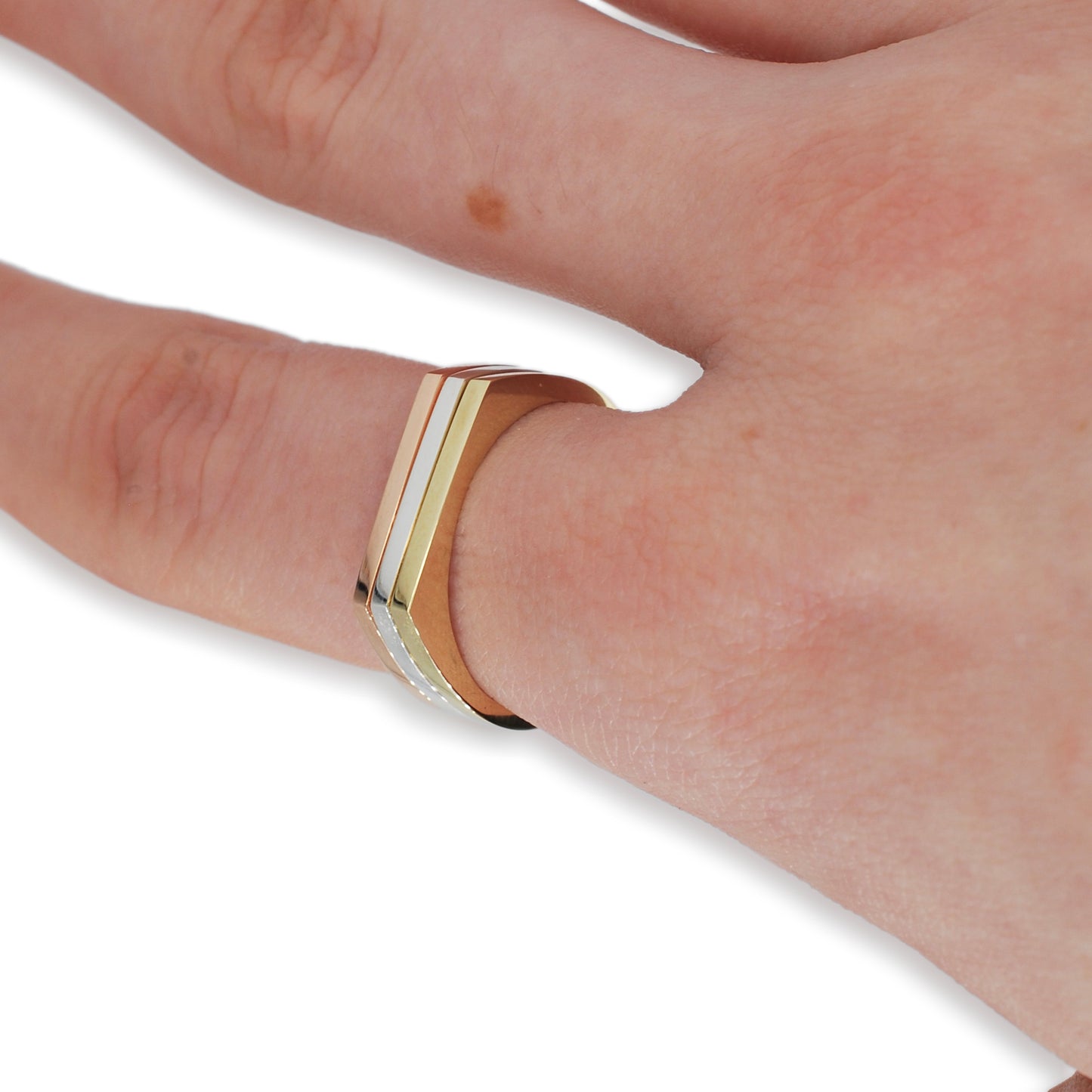 9ct Rose Gold Slim Signet Ring