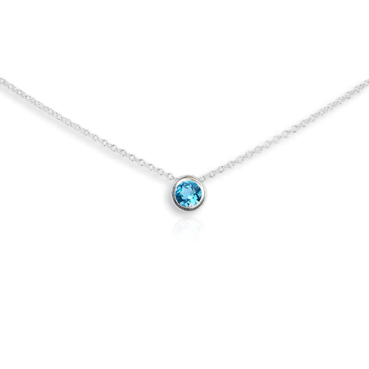 Silver Blue Topaz Slider Pendant