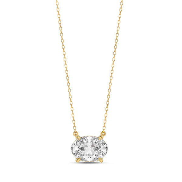 Oval Diamond 18ct Yellow Gold Pendant