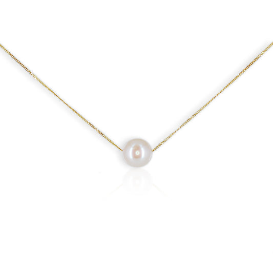 9ct Yellow Gold Pearl Slider Pendant