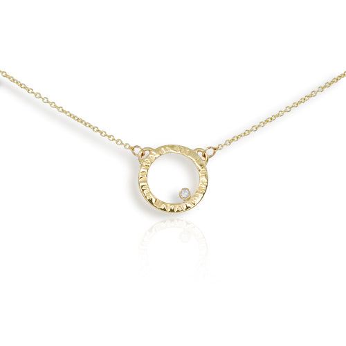 9ct Gold Mini Cylch Diamond Pendant