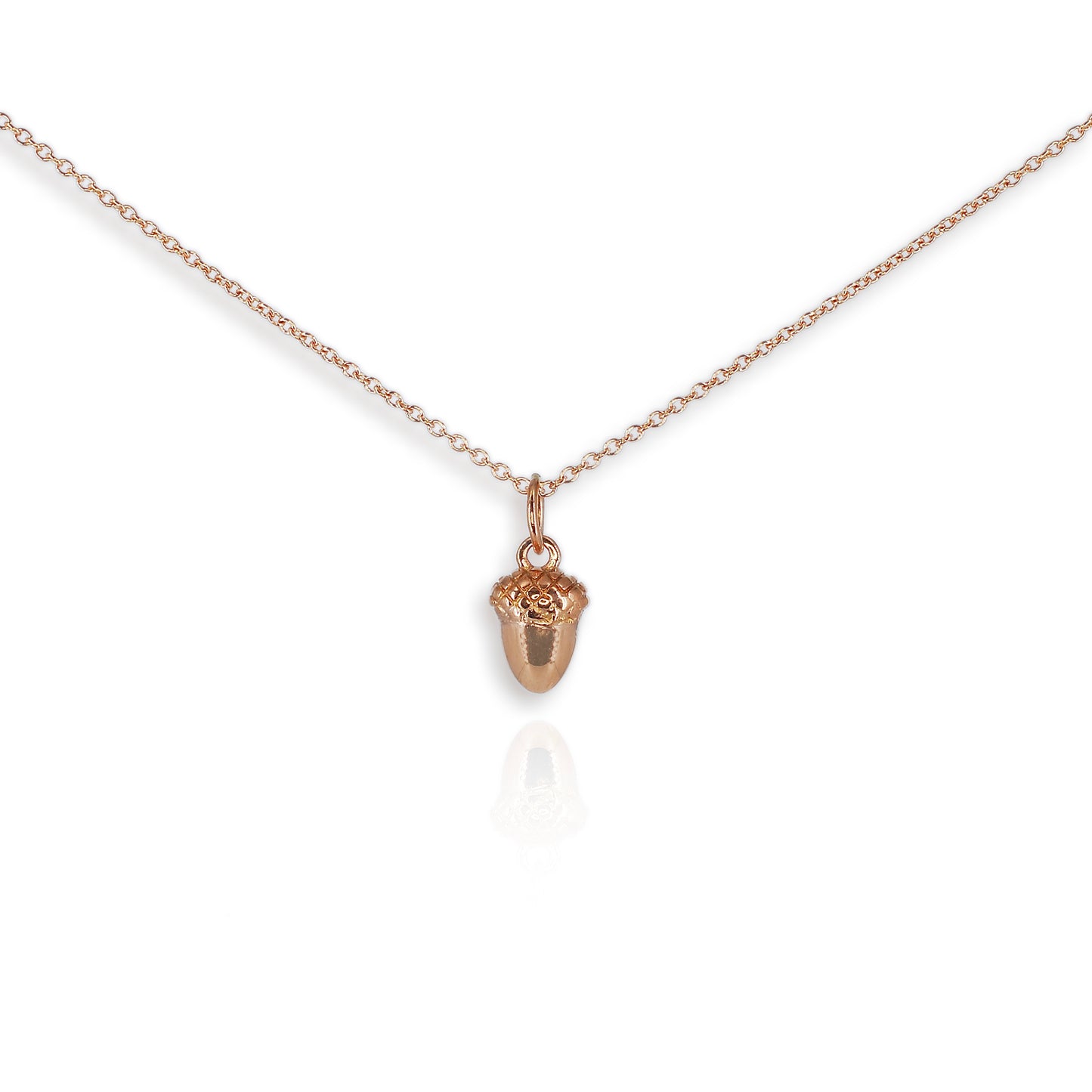 9ct Rose Gold Acorn Pendant