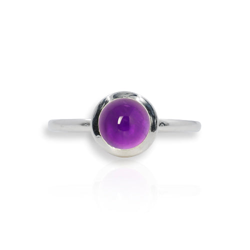 Atomic Silver Amethyst Ring