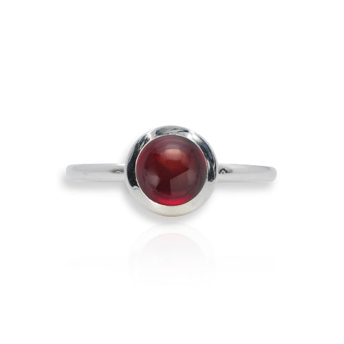 Atomic Silver Garnet Ring