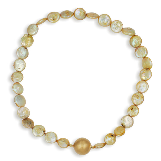 Gold Coin Pearls with Feature Clasp