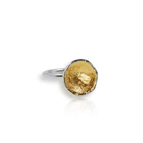 Silver & Gold Gilt Medium Organic Ring