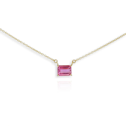 18ct Yellow Gold Pink Tourmaline Pendant