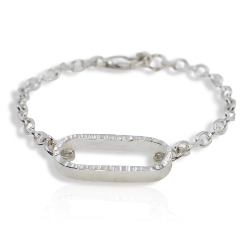 Unity Silver Chunky Textured Bracelet