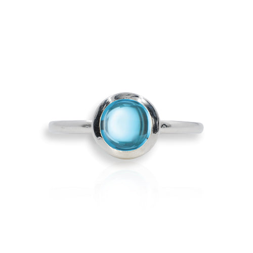 Atomic Silver Swiss Blue Topaz Ring