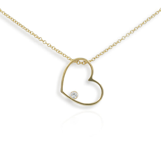 9ct Yellow Gold Love Fidela Diamond Pendant