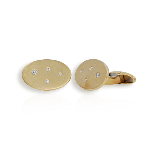 9ct Gold Diamond Cufflinks