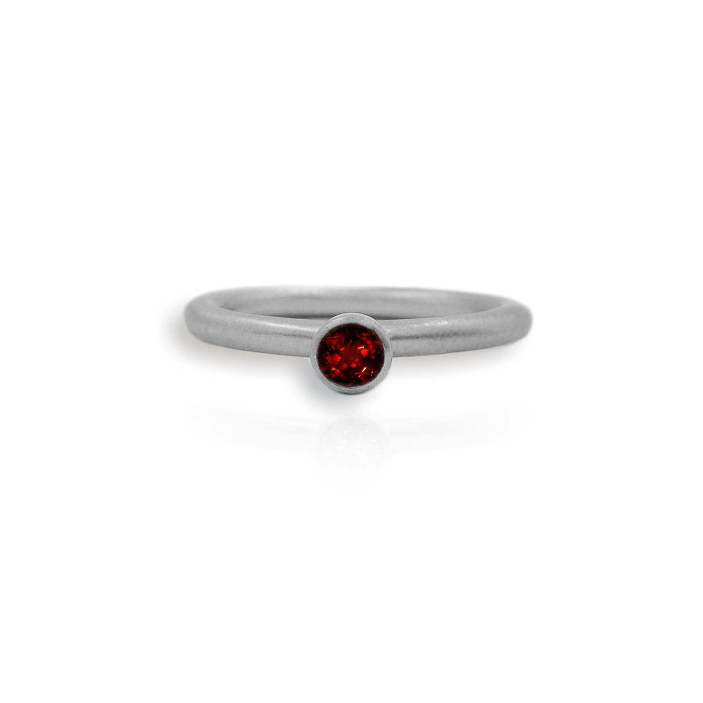 Tropical Storm Silver Garnet Ring