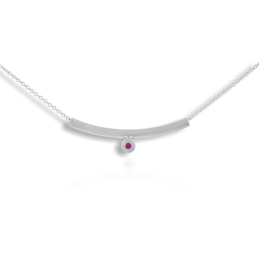 Storm Silver Pink Sapphire Pendant