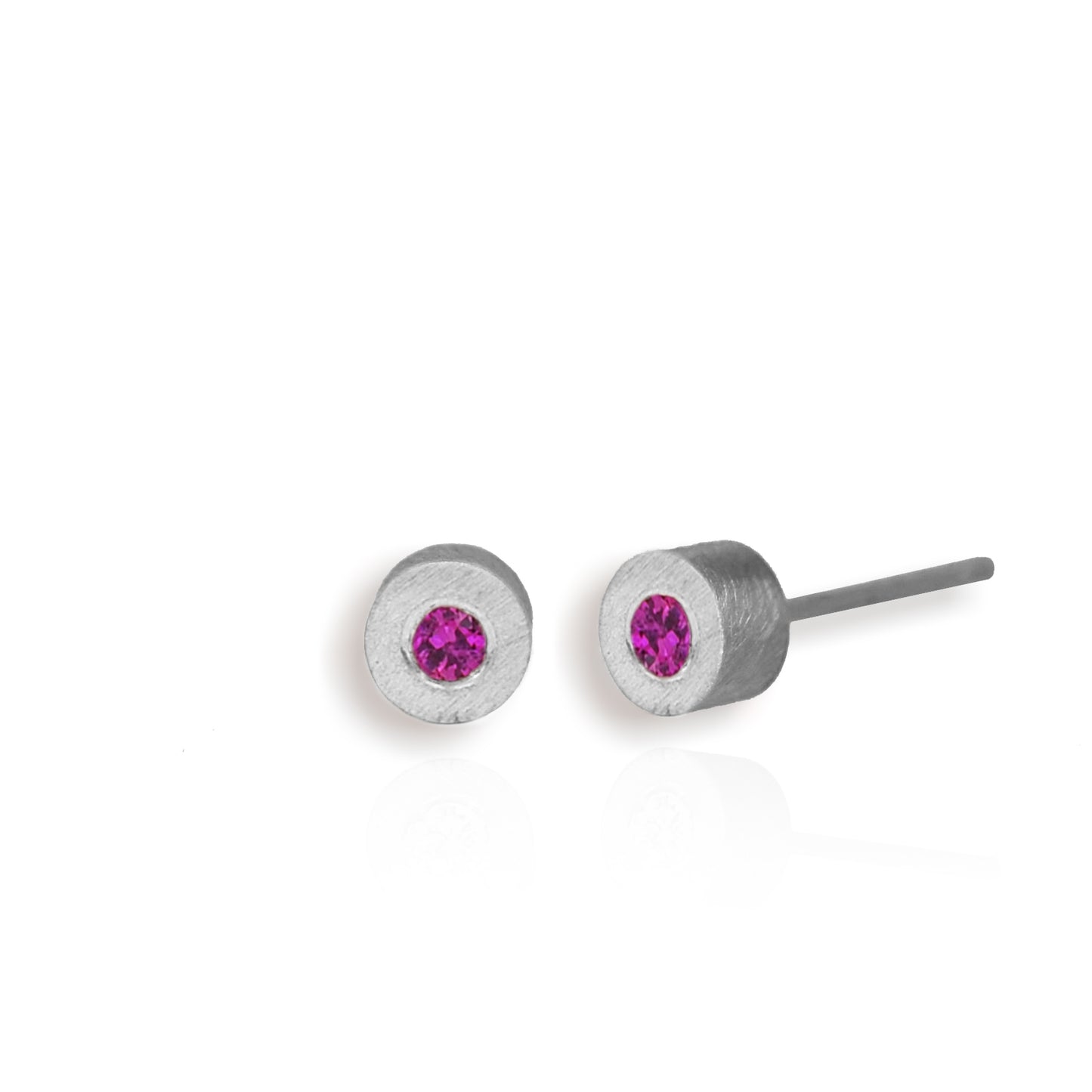 Storm Silver Pink Sapphire Earrings