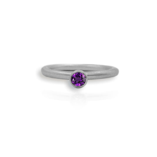 Tropical Storm Silver Purple Amethyst Ring