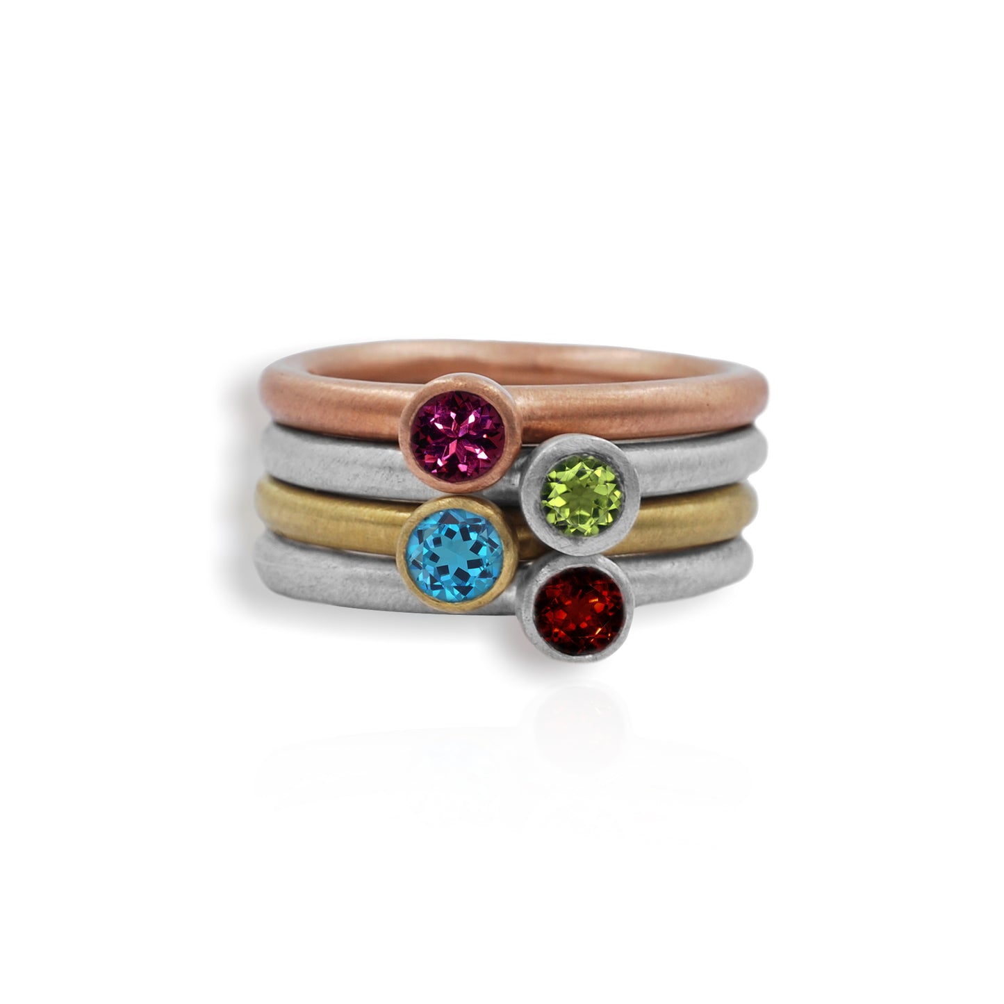 Tropical Storm Silver Rhodolite Garnet Ring