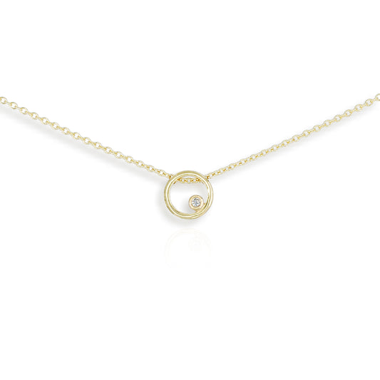 9ct Yellow Gold Diamond Mini Fidela Pendant